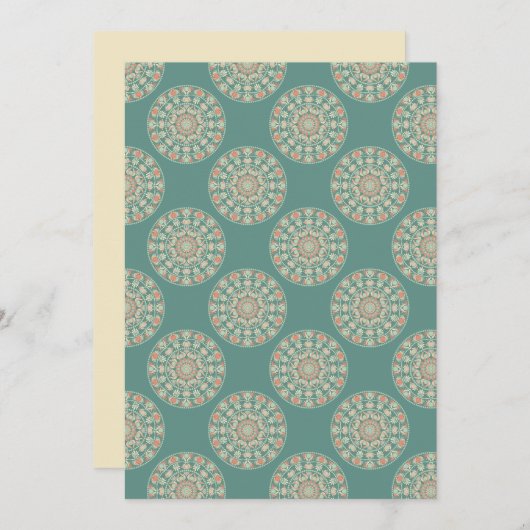 Retro Sage & Sand Polka Dot Mandala Kaart (Voorkant / Achterkant)