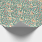 Retro Sage & Zand Cheerleader Mandala Deco Scallop Cadeaupapier (Hoek)