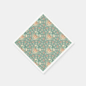 Retro Sage & Zand Cheerleader Mandala Deco Scallop Servet (Hoek)
