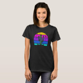Retro Saguaro Cactus Cactus Sunset Opuntia Cactace T-shirt (Voorkant volledig)