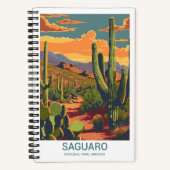 Retro Saguaro Schilderachtig Uitzicht Bullet Journ Notitieboek (Voorkant)