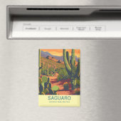 Retro Saguaro Schilderachtig Uitzicht Magneet (Insitu (Vaatwasser))