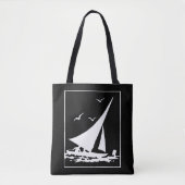 Retro Sailboat Silhouette Tote Bag (Voorkant)
