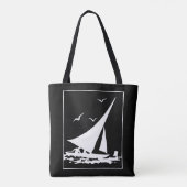 Retro Sailboat Silhouette Tote Bag (Achterkant)