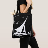 Retro Sailboat Silhouette Tote Bag (Dichtbij)