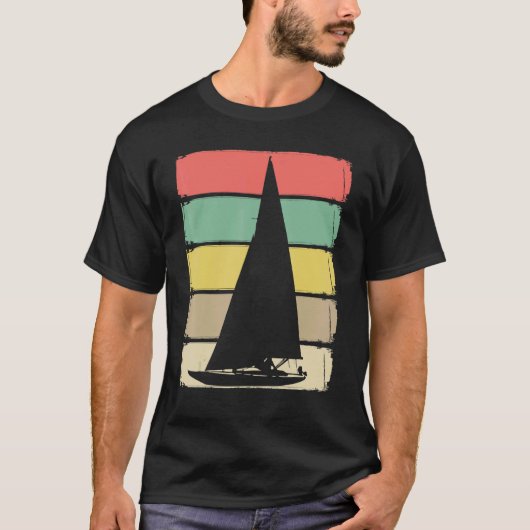 Retro Sailboat Skipper Ship Catamaran Yacht Sail S T-shirt (Voorkant)