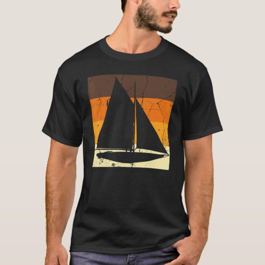 Retro Sailboat Skipper Ship Catamaran Yacht Sail S T-shirt (Voorkant)