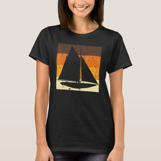 Retro Sailboat Skipper Ship Catamaran Yacht Sail S T-shirt (Voorkant)