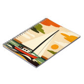 Retro Sailboat Sunset Illustration Notitieboek (Linkerzijde)
