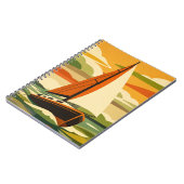 Retro Sailboat Sunset Voyage Notitieboek (Linkerzijde)