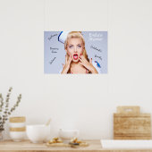 Retro Sailor Girl-Poster met bewerkbare tekst Poster (Keuken)