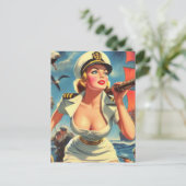 Retro Sailor Pin-up Briefkaart (Staand voorkant)