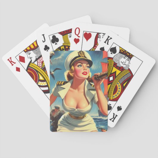 Retro Sailor Pin-up Pokerkaarten (Achterkant)