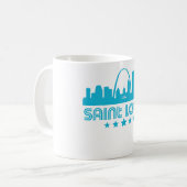 Retro Saint Louis Skyline Koffiemok (Voorkant links)