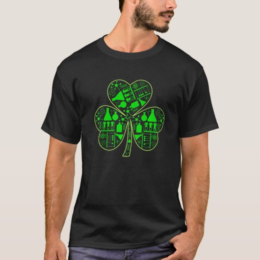 Retro Saint Patrick S Day Chemistry Shamrock Iris T-shirt (Voorkant)
