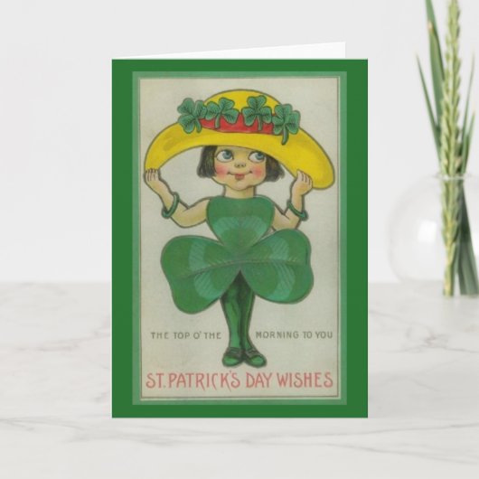 Retro Saint Patrick's Day Wenskaart Kaart (Voorkant)