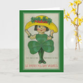 Retro Saint Patrick's Day Wenskaart Kaart (Gele Bloem)