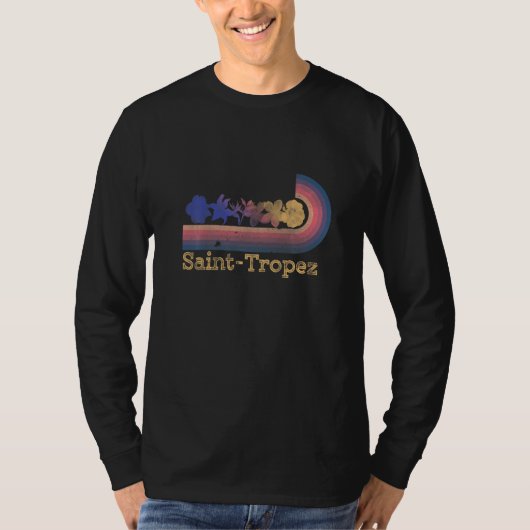 Retro Saint Tropez Tropical Flowers 80's Style Sur T-shirt (Voorkant)