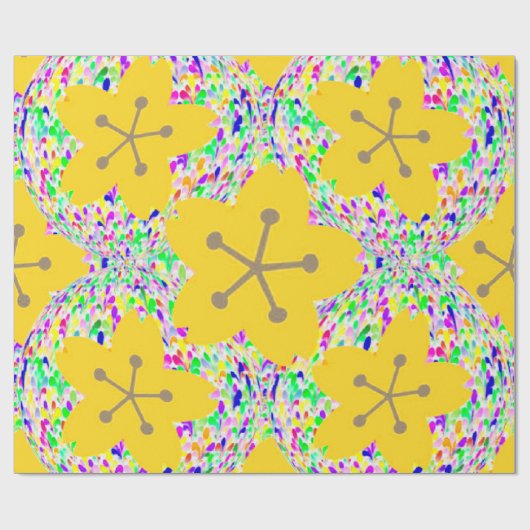 Retro Sakura Cadeaupapier (Vlak)