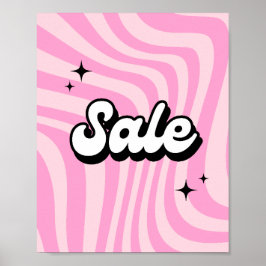 Retro Sale Sign, Roze Sale Poster, Boetiekhandel Poster