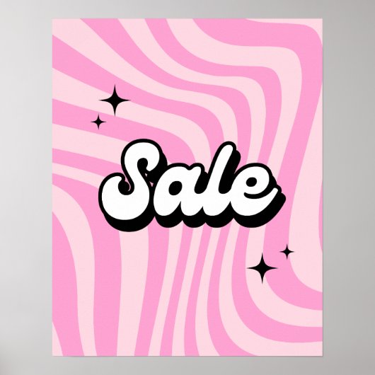 Retro Sale Sign, Roze Sale Poster, Boetiekhandel Poster (Voorkant)