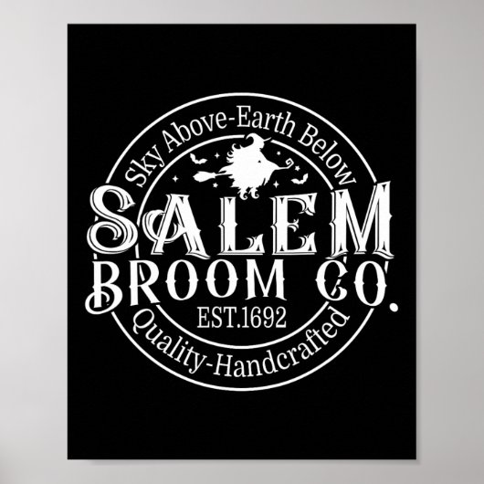 Retro Salem Broom Company EST 1692 Massachusetts H Poster (Voorkant)