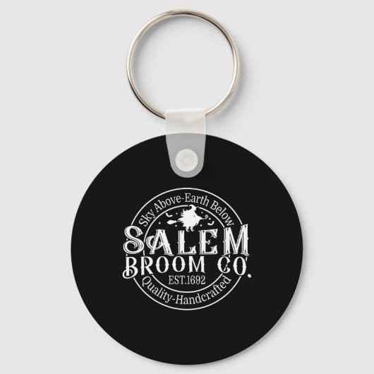 Retro Salem Broom Company EST 1692 Massachusetts H Sleutelhanger (Voorkant)