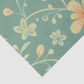  retro salie geel midden eeuw bloemen tissuepapier (Detail)