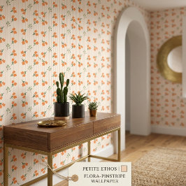 Retro saliegroen bloemmotief botanisch  behang