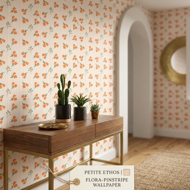 Retro saliegroen bloemmotief botanisch  behang (Creator heeft geüpload)