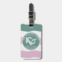 Retro Saliegroen Haaien Familie Vakantie Badge