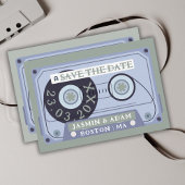 Retro saliegroene cassettereband Save The Date