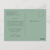 Retro saliegroene chinoiserie bedankkaartje briefkaart (Achterkant)