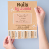 Retro Salon Service Zakelijke Tear Off Strips Flye Flyer (Hand)