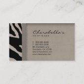 Retro Salon Spa Visitekaartje Zebra Black (Achterkant)