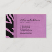 Retro Salon Spa Visitekaartje Zebra Roze (Achterkant)