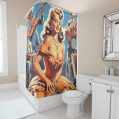 Retro Salsa Pin-up Douchegordijn (In situ)