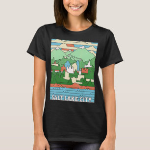 Retro Salt Lake City Utah Art SLC UT 1 T-shirt