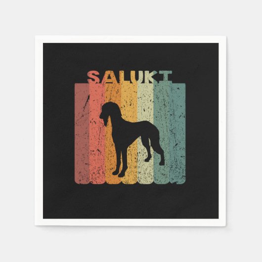 Retro Saluki Hondenliefhebber Gift Idea Servet (Voorkant)