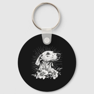 Retro Saluki Hondenliefhebber Tattoo Stijl _1 Sleutelhanger