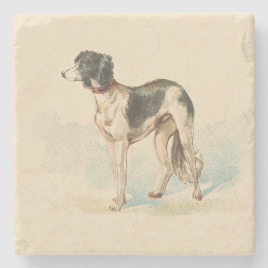 Retro Saluki Print Stenen Onderzetter (Voorkant)