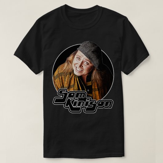 Retro Sam Kinison Glimlach Tribute T-shirt (Design voorkant)