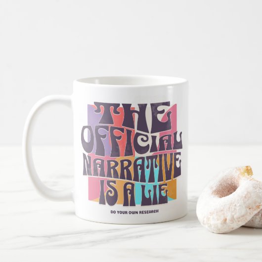 Retro samenzweringstheorie koffiemok (Met donut)