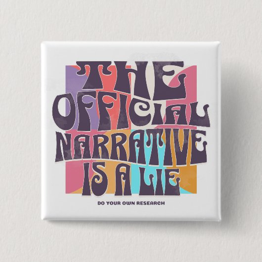 Retro samenzweringstheorie vierkante button 5,1 cm (Voorkant)