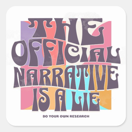 Retro samenzweringstheorie vierkante sticker (Voorkant)