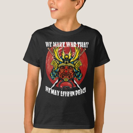 Retro Samurai Helm - Samurai citaat over vrede T-shirt (Voorkant)
