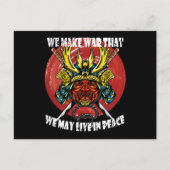 Retro Samurai Helmet - Samurai citeert over vrede Briefkaart (Voorkant)