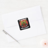 Retro Samurai Helmet - Samurai citeert over vrede Vierkante Sticker (Envelop)