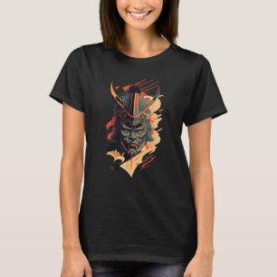 Retro Samurai Masker Traditionele Japanse Strijder T-shirt