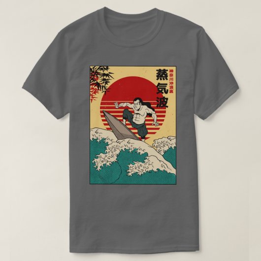 Retro Samurai Surfer T-shirt (Design voorkant)